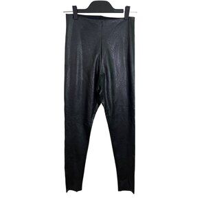 Commando black faux leather leggings control top high waist size L large